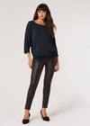 Metallic Shimmer Batwing Top, Blue, large