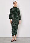 Floral Knitted Midi Dress, Green, large
