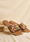 Embroidered Canvas Flat Sandal, Green, large