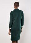 Tipped Knitted Jumper Midi Dress, Green, large