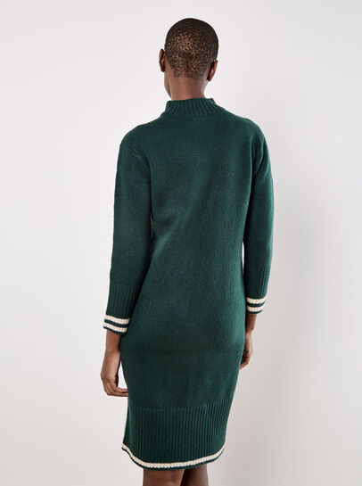 Tipped Knitted Jumper Midi Dress