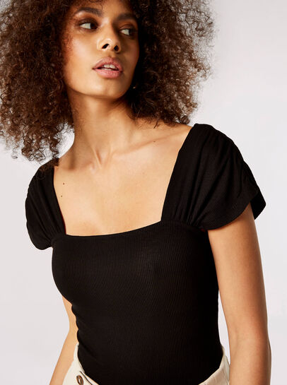 Ribbed Jersey Bodysuit