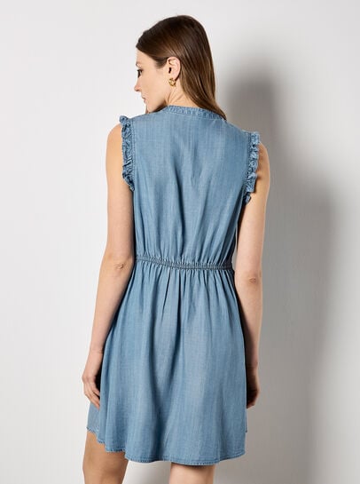 Ruffle Button-Down Mini Dress