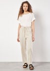 Linen Blend Stripe Joggers, Stone, large