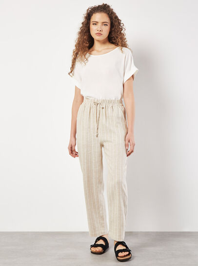 Linen Blend Stripe Joggers
