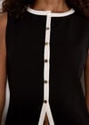Jersey Crepe Monochrome Waistcoat, Black, large