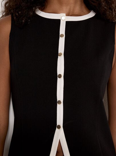 Jersey Crepe Monochrome Waistcoat
