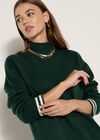 Tipped Knitted Jumper Midi Dress, Green, large