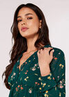 Botanical Ruffle Mini Dress, Green, large