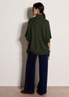 Roll Neck Oversized Top, Green, large