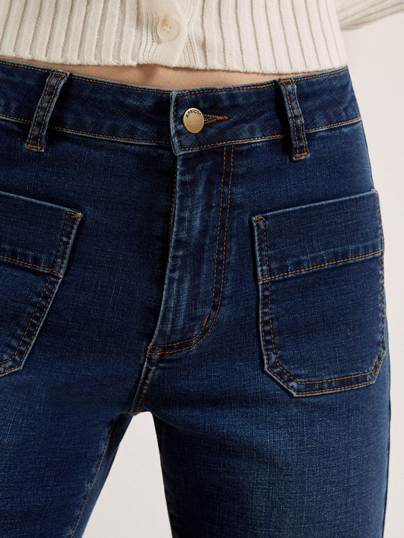 Ani Cropped Flare Jeans, Blue, large