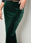 Soft Velvet Maxi Skirt, Green, large