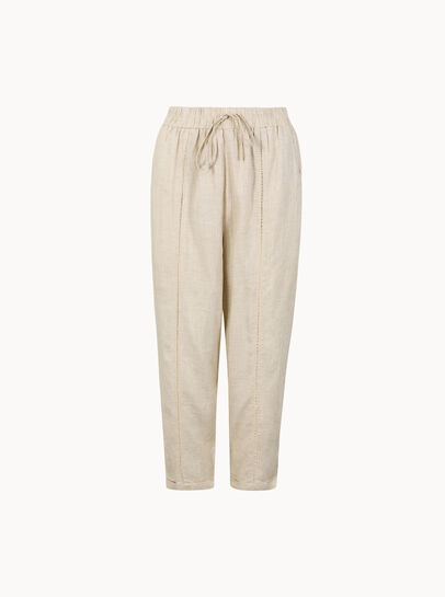 Ladder Lace Insert Linen Joggers