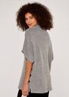 Cowl Neck Knitted Top, Grey, large