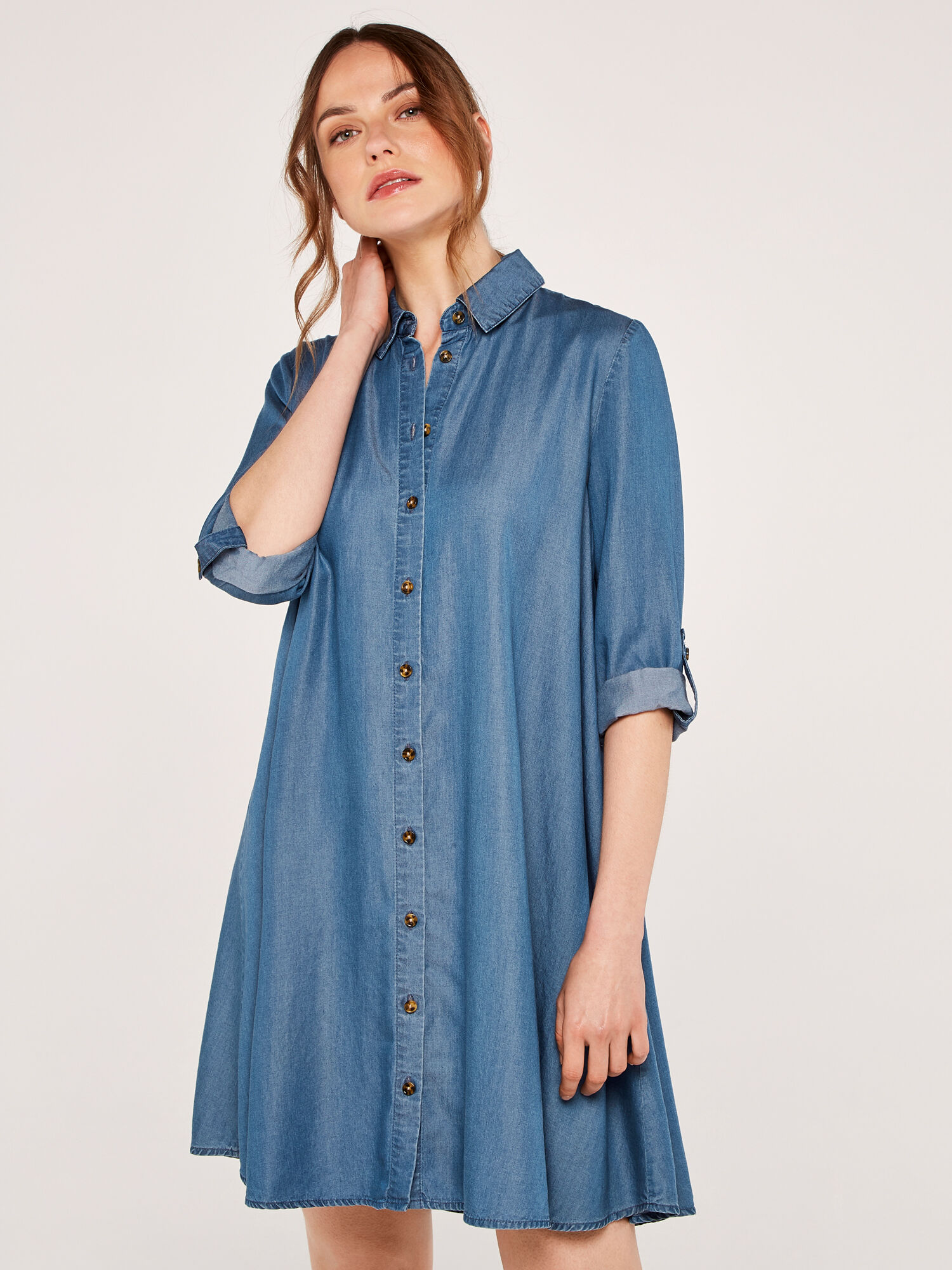 Denim shirt dress uk clearance