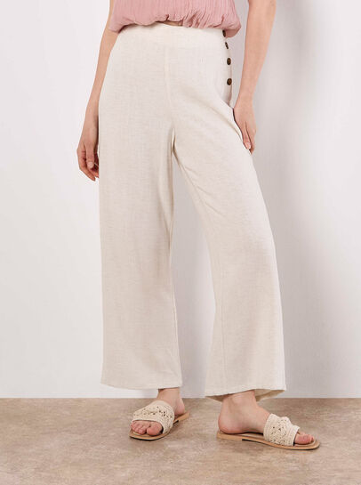 Linen Blend Culotte Trousers