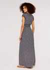 Ditsy Smock Maxi Dress, Navy, large