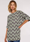 Chevron  Batwing Top, Mint, large