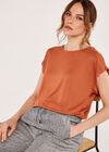 Curved Hem Tee, Rust, large