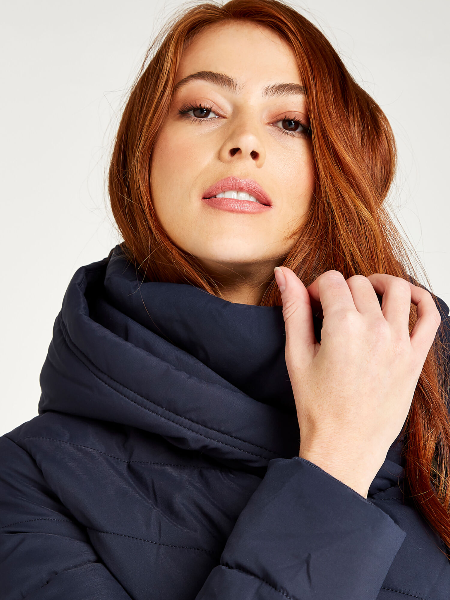 Asymmetrical zip puffer shop coat