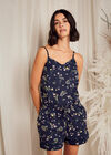 Botanical Print Shorts, Navy, large