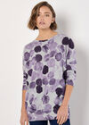 Abstract Circles Oversized Top, Purple, large