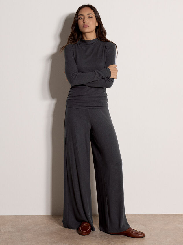 Soft-Touch Wide-Leg Trousers, Dark Grey/Charcoal, large