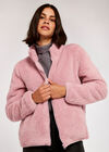 Fleece Cardigan, Pink, large