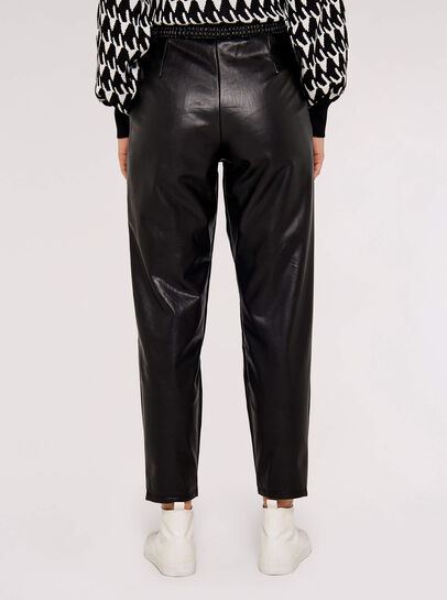 Leather Look Tapered Trousers