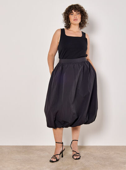Curve Puffball Midi Skirt