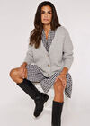 Knit Boyfriend Cardigan, Grey, large