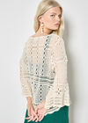 Bell Sleeve Crochet Top, Stone, large