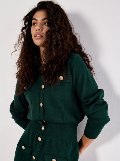 Gold Button Knit Cardigan