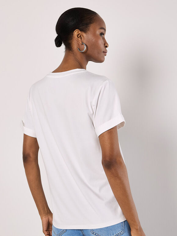 Cotton Modal T-Shirt, White, large