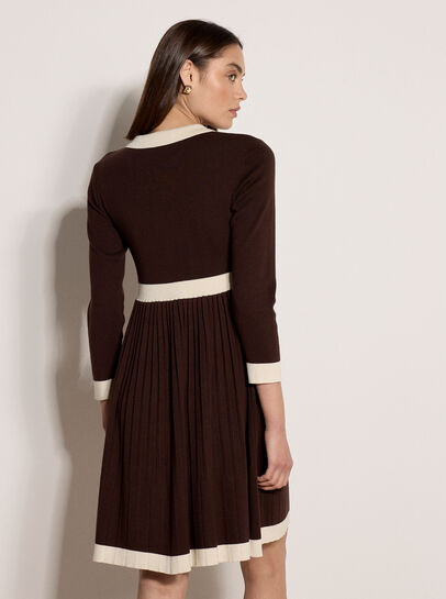 Colour Block Retro Knit Mini Dress