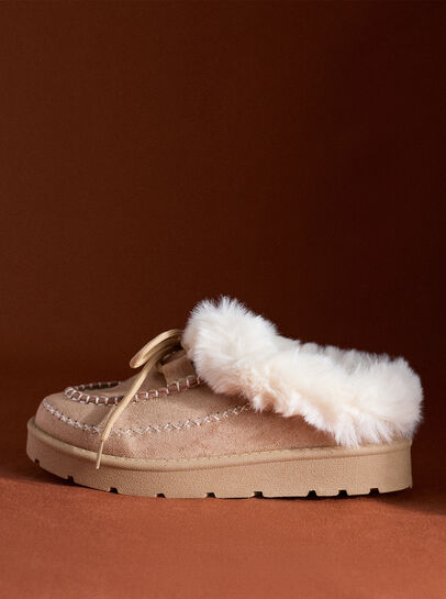 Sherpa-Lined Slip-On Moccasins