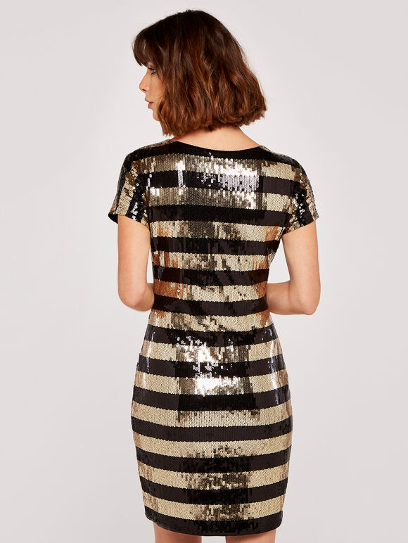 Sequin Stripe Mini Dress