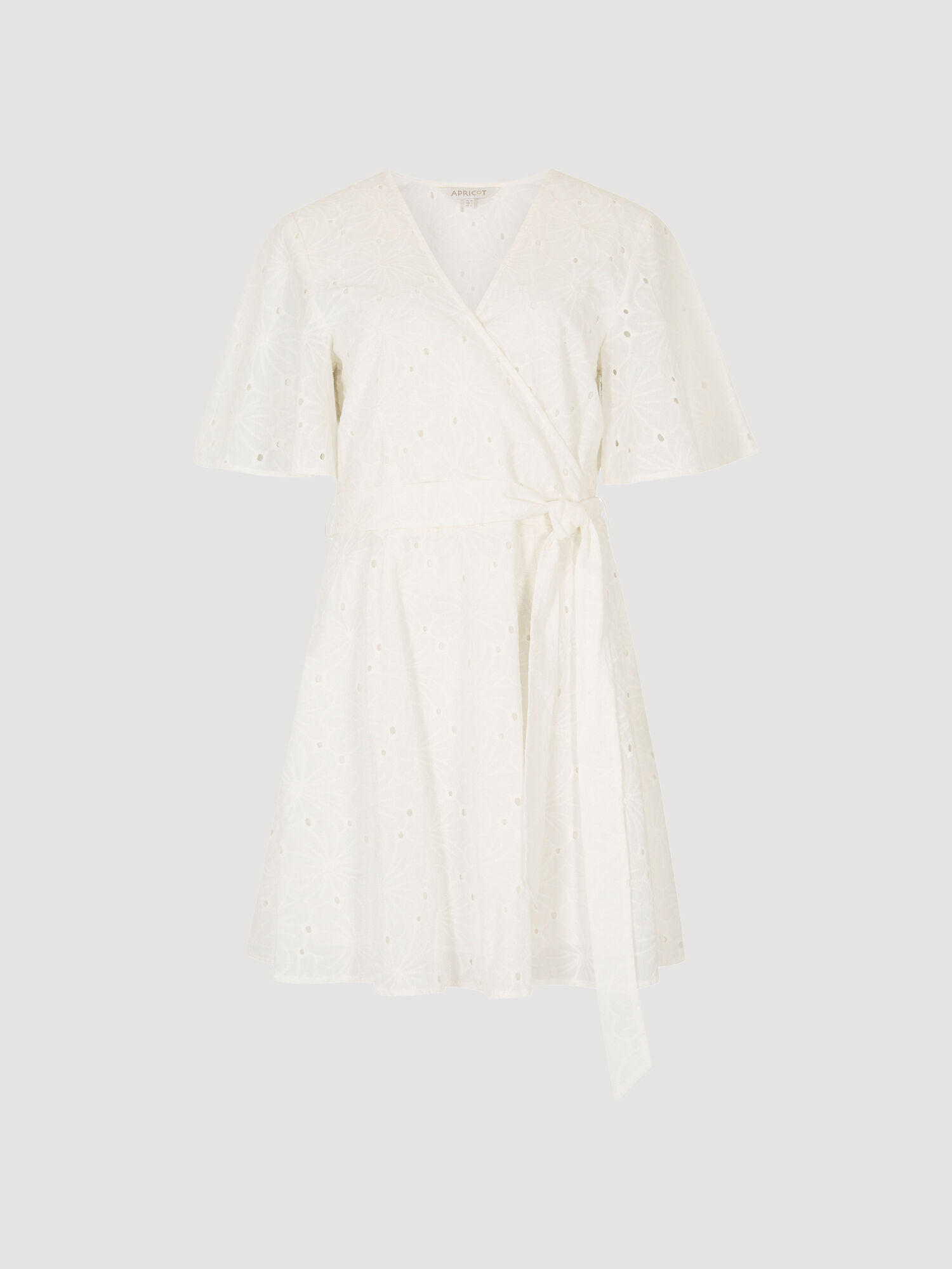 Broderie Kimono Wrap Mini Dress | Apricot Clothing