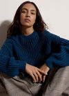 Chunky Cable Knit Jumper, Cobalt/Royal Blue, large
