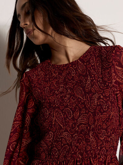Paisley Chiffon Mini Dress