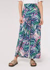 Palm Print Wrap Trousers, Pink, large