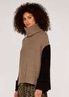 Turtleneck Knit Jumper, Brown, large