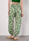 Tropical Leaf Print Tapered Joggers, Green, large