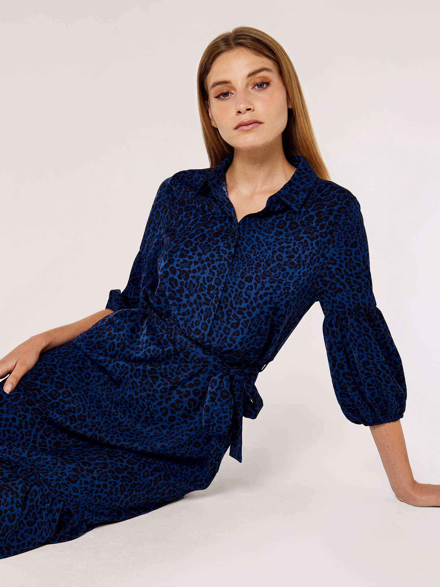 Blue animal print maxi dress outlet