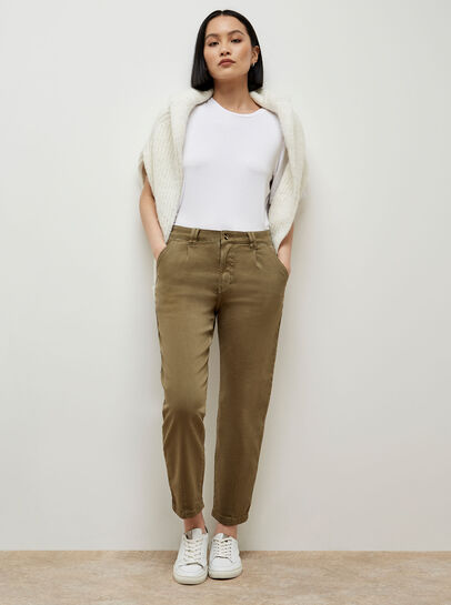 Kasia Chino Mid-Rise Mom Jeans