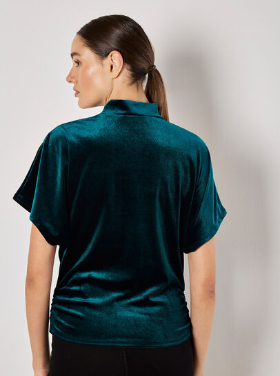 Velvet Ruched Side Top