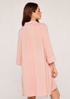 Longline Curved Hem Shirt, Pink, large