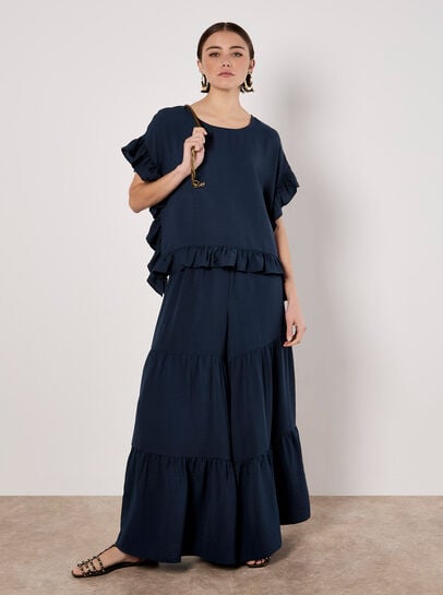Wide Leg Tiered Trousers