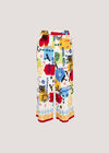 Colourful Sketch Print Culottes, Cream, large