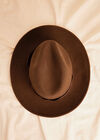 Wool Fedora Hat, Brown, large